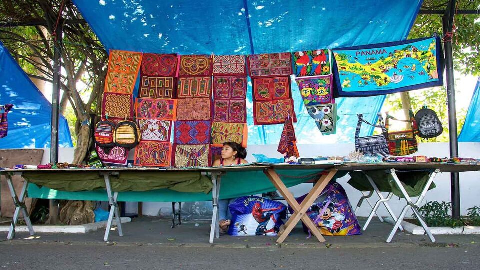a stall selling local handicrafts