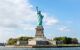 View of the Statue of Liberty on Ellis Island, New York, from the cruise ship