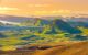 landscape of mountains on the the Laugavegur Trail at sunset