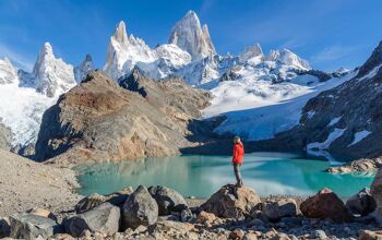 Woman admiring Fitz Roy