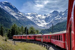 photo from glacier express train in Switzerland