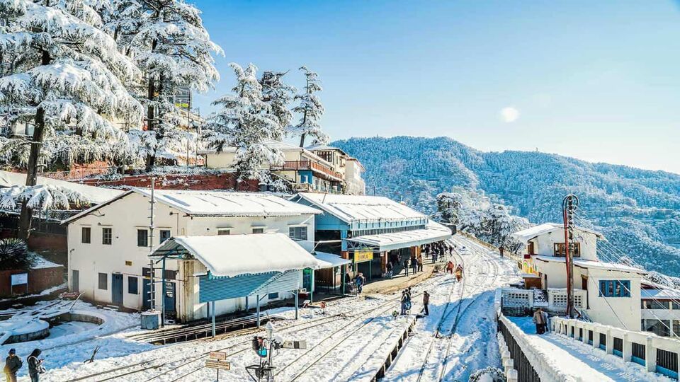 Shimla station in the snow