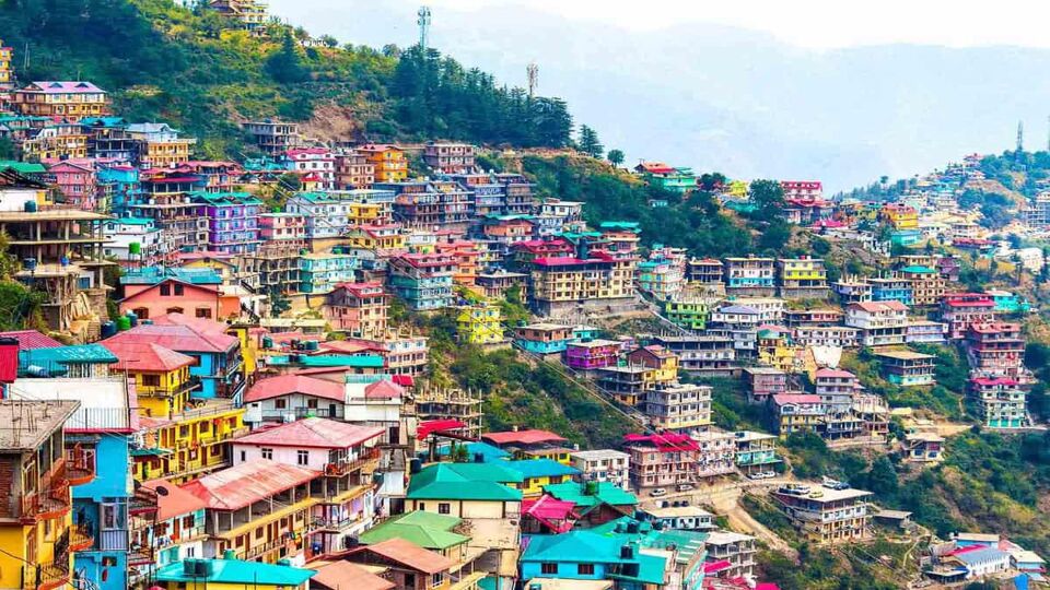 View of Shimla, capital city of the Indian state of Himachal Pradesh