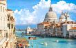 Venice, view of grand canal and basilica of santa maria della salute. Italy.