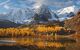 Bright colorful yellow autumn mountain lake, Russia, Siberia, Altai mountains, Chuya ridge.